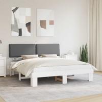 Bedframe met Gevoerd Hoofdgedeelte Lichtgrijs 180 x 200 cm