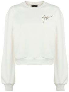 Giuseppe Zanotti sweat Sauvanne à logo orné de cristaux - Blanc