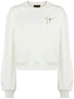 Giuseppe Zanotti sweat Sauvanne à logo orné de cristaux - Blanc - thumbnail