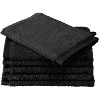 De Witte Lietaer washandjes Contessa 16 x 22 cm zwart 6 stuks - thumbnail