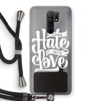 Turn hate into love: Xiaomi Redmi 9 Transparant Hoesje met koord