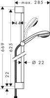 Hansgrohe Unica C Glijstangset 65cm. M/crometta Multi 85 Handdouche Chroom - thumbnail