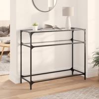 Wandtafel met transparant glazen blad 98x35x81 cm staal Wandtafel met transparant glazen blad 98x35x81 cm staal
