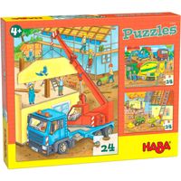 Haba legpuzzel Op De Bouwplaats 3-in-1 junior 3 x 24 stukjes - thumbnail