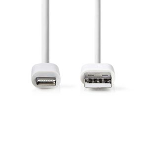 Nedis Oplaadkabel Apple lightning 8-pins naar USB 2m wit