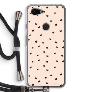 Kleine kattenkopjes: Pixel 3a Transparant Hoesje met koord