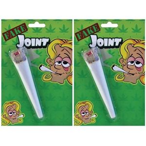 2x Nep marihuana joint 15 cm Hippie/Sixties verkleed accessoires