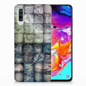 Silicone Back Cover Samsung Galaxy A70 Spijkerbroeken