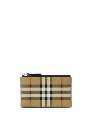 Burberry porte-cartes zippé à carreaux vintage - Tons neutres