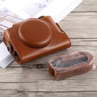 Full Body Camera PU lederen Case tas met riem voor Sony DSC-HX90 (bruin)