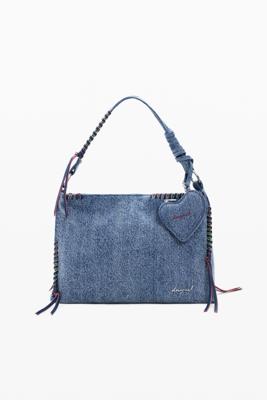 Grote denim tas met hart - BLUE - U