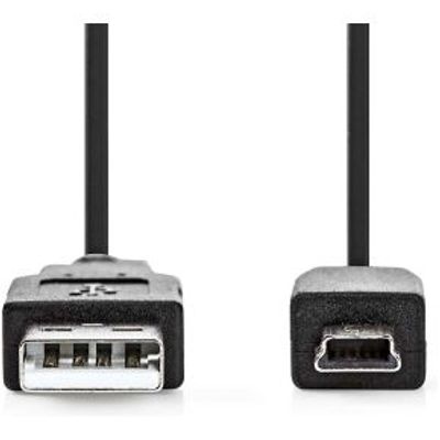 USB-Kabel | USB 2.0 | USB-A Male | USB Mini-B 5-Pins Male | 480 Mbps | Vernikkeld | 1.00 m | Rond |