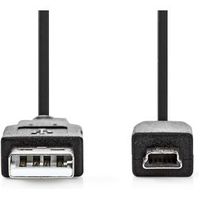 USB-Kabel | USB 2.0 | USB-A Male | USB Mini-B 5-Pins Male | 480 Mbps | Vernikkeld | 1.00 m | Rond |