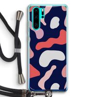 Memphis Shapes Pink: Huawei P30 Pro Transparant Hoesje met koord