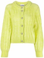 GANNI cardigan en mohair mélangé - Jaune