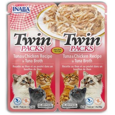 INABA CAT Twin Tonijn met Kip in Bouillon - kattensnack - 2x40g