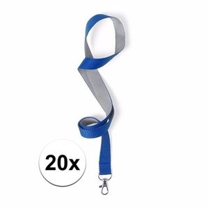 20 keycords blauw/grijs 2 x 50 cm