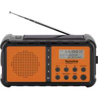 TechniSat TECHNIRADIO SOLAR 2 Radio DAB+, VHF (FM) DAB+, FM, USB Zonnepaneel, Handslinger, Zaklamp, Oplaadbaar, Spatwaterbestendig Oranje-zwart - thumbnail