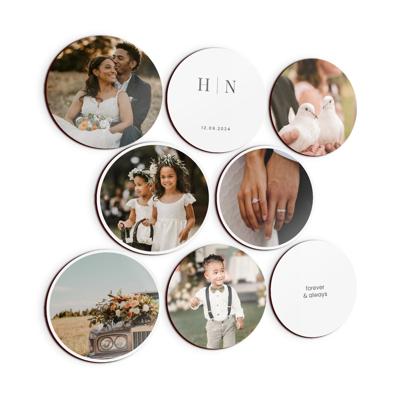 Wandpanelen met foto of naam - Rond - 8 stuks