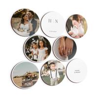 Wandpanelen met foto of naam - Rond - 8 stuks