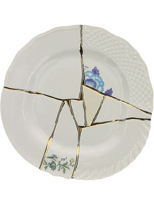 Seletti assiette à effet craquelé - Blanc