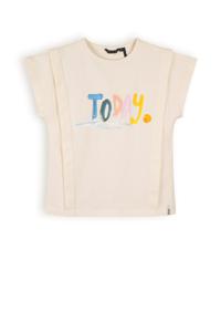 NoNo Meisjes t-shirt print - Kiam - Pearled ivoor wit