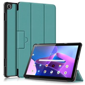 Lunso - Lenovo Tab M10 Gen 3 (3e generatie) - Tri-Fold Bookcase hoes - Groen