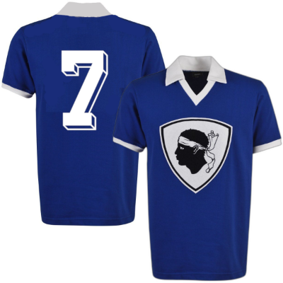 Bastia Retro Voetbalshirt 1978 + Nummer 7 (Rep)