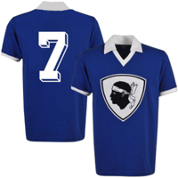 Bastia Retro Voetbalshirt 1978 + Nummer 7 (Rep)