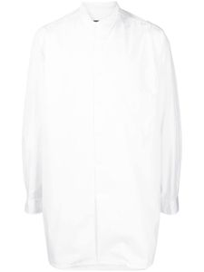 Yohji Yamamoto chemise en coton à design sans col - Blanc