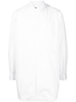 Yohji Yamamoto collarless cotton shirt - Blanc - thumbnail