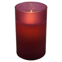 LED kaars wax mat dnkr roze glas 12,5cm - Magic Flame