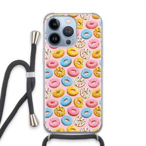 Pink donuts: iPhone 13 Pro Transparant Hoesje met koord