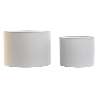 Lampenkap Home ESPRIT Beige Linnen Metaal 40 x 40 x 28 cm (2 Stuks)