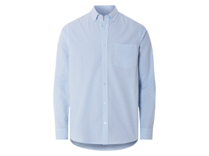 esmara Men Heren overhemd (Blauw/wit, S)