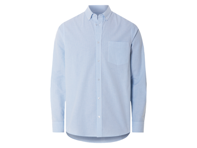 esmara Men Heren overhemd (Blauw/wit, XXL)