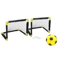 2x Opvouwbare voetbaldoelen 50 cm inclusief soft voetbal - thumbnail