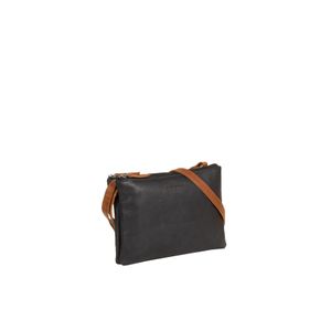 Justified Bags Justified Bags® Dyon - Schoudertas - Crossbody Tas - Top Zip - 2 Tone - 25x4x18cm - Zwart