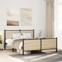 Bedframe zonder matras metaal sonoma eikenkleurig 160x200 cm