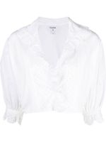 Filippa K blouse crop à broderies - Blanc