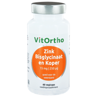 VitOrtho Zink Bisglycinaat En Koper Capsules 60st