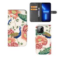 Telefoonhoesje | Met pasjeshouder | voor iPhone 13 Pro Max Pink Peacock
