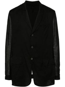 Masnada blazer boutonné à effet de transparence - Noir