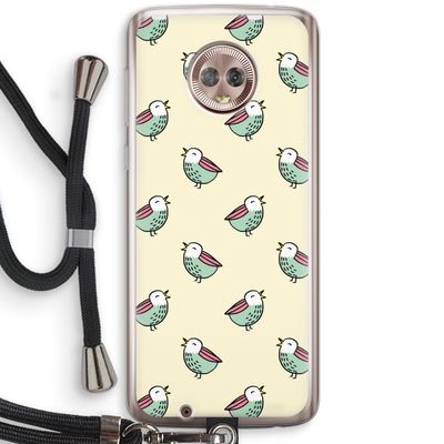 Vogeltjes: Motorola Moto G6 Transparant Hoesje met koord