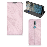 Nokia 2.4 Standcase Marble Pink - Origineel Cadeau Vriendin