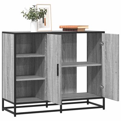 Dressoir 92x35x76 cm bewerkt hout grijs sonoma eikenkleurig