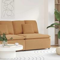 Modulaire bank middenmodule met kussens 100 cm beige