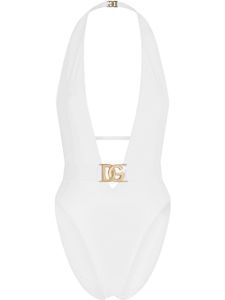 Dolce & Gabbana maillot de bain à col plongeant - Blanc