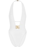 Dolce & Gabbana maillot de bain à col plongeant - Blanc