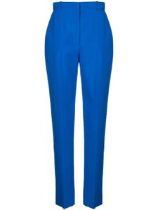 Alexander McQueen pantalon de tailleur en laine à taille haute - Bleu